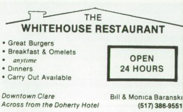 Whitehouse Restaurant - 1999 Yearbook Ad